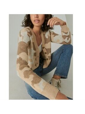 NWOT Lucky Brand Camo Cardigan Small